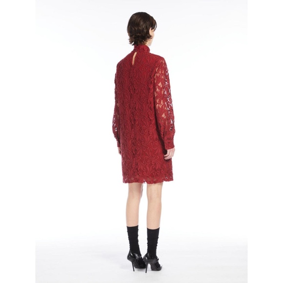 Max Mara Studio Esordio Lace Dress in Bordeaux SZ 8 NEW - Picture 2 of 6